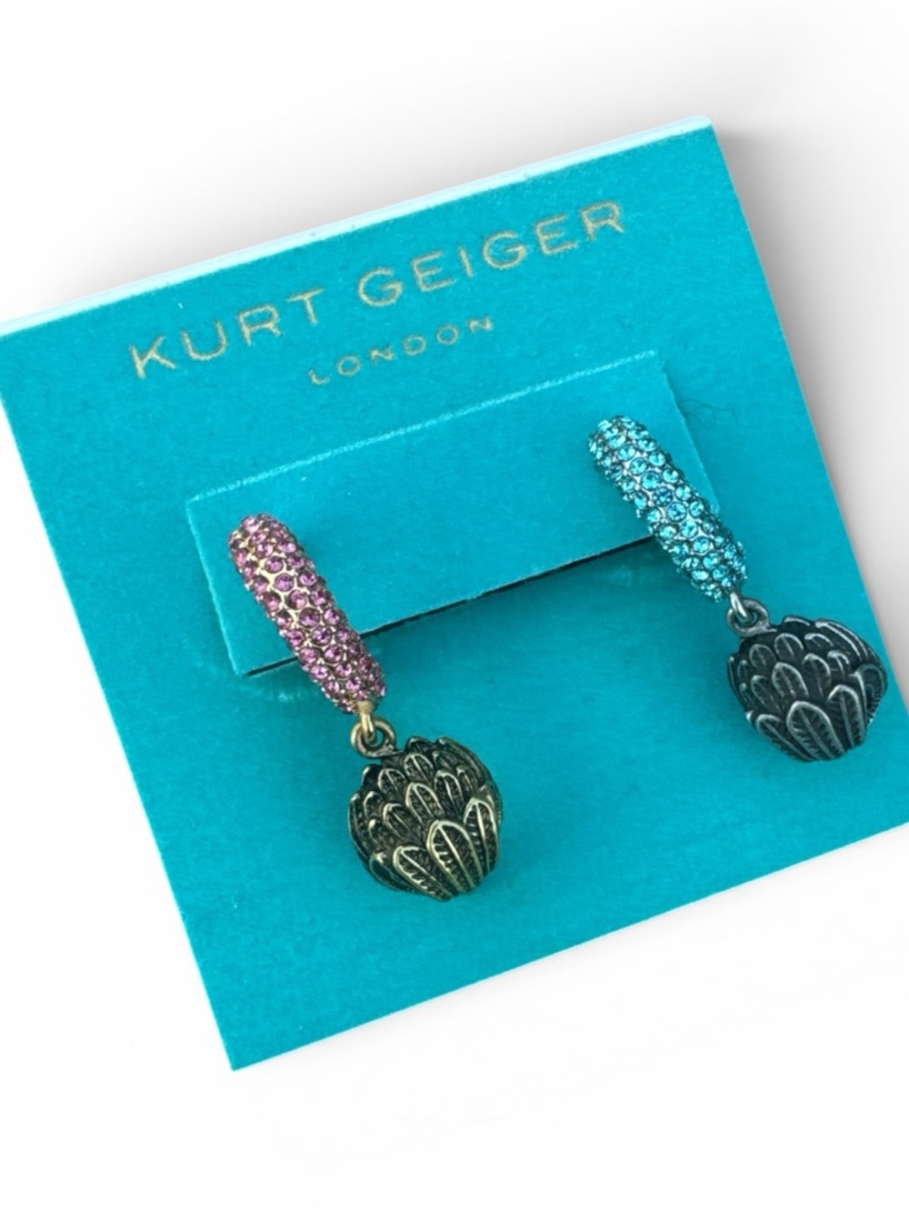 Kurt Geiger London Mismatched  Crystal Eagle Head Earrings